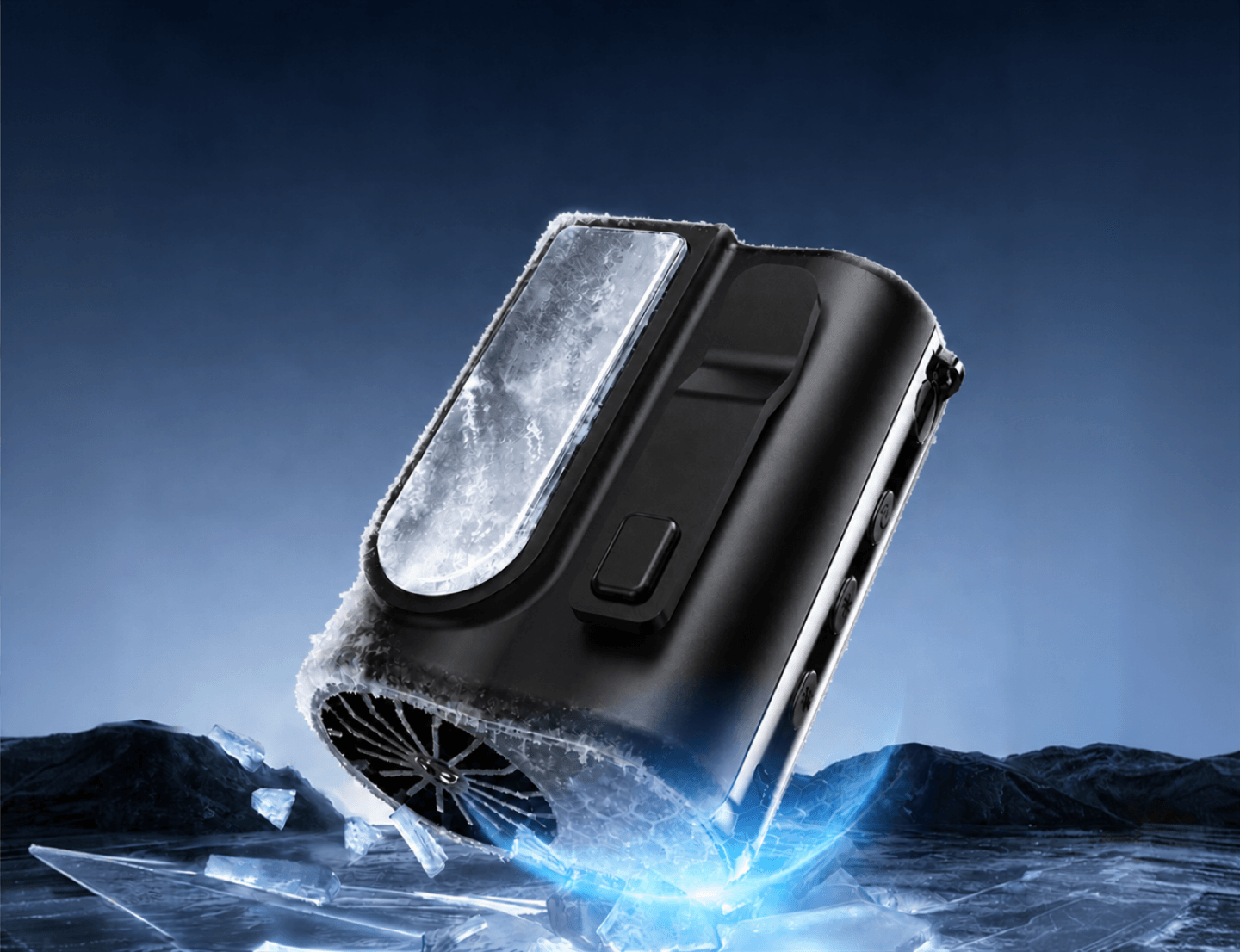 Arctic Clip frozen in a block of ice
